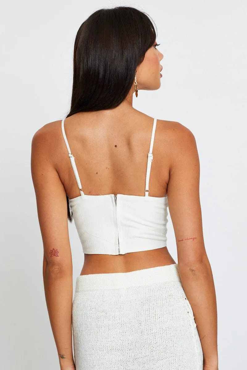 White Crop Top Sleeveless sold by Ally Fashion product image thumbnail 5
