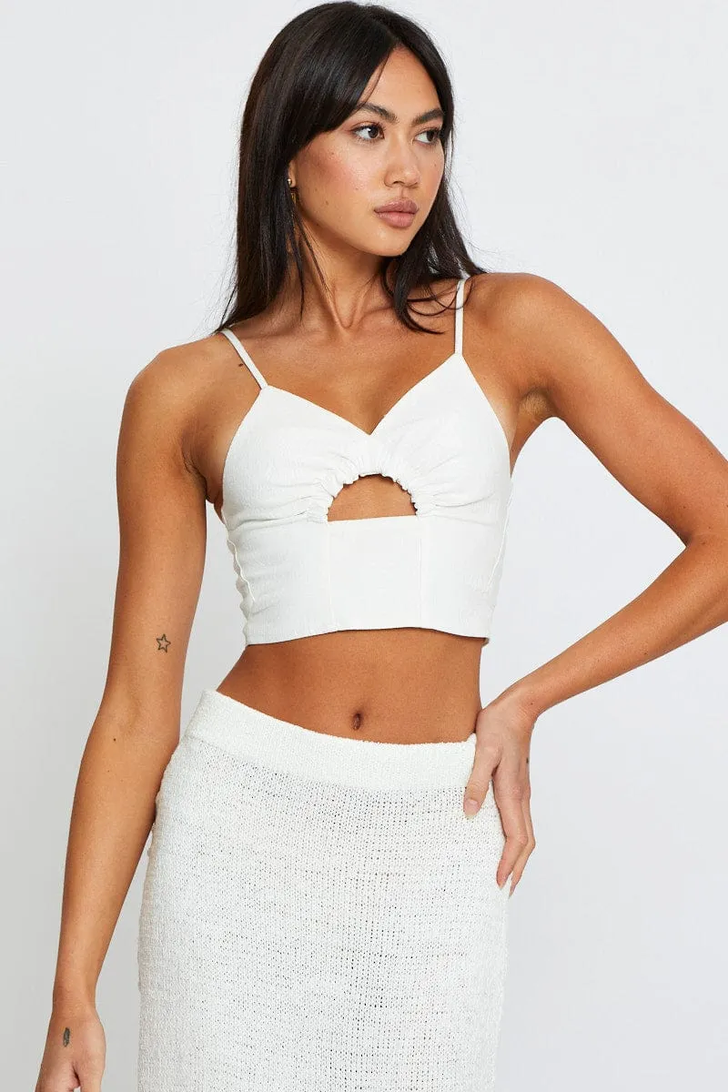 White Crop Top Sleeveless sold by Ally Fashion product image thumbnail 3