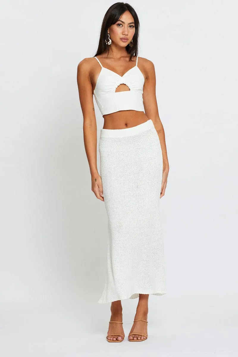 White Crop Top Sleeveless sold by Ally Fashion product image thumbnail 2