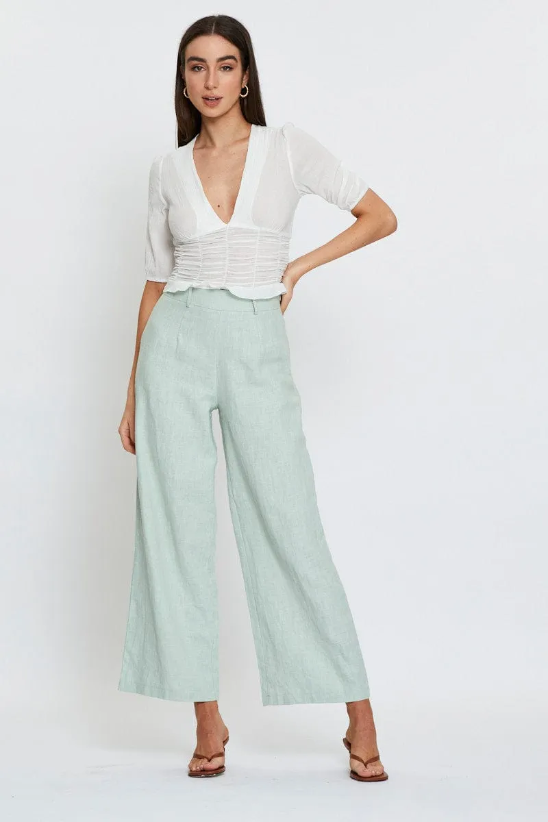 White Crop Top V-Neck sold by Ally Fashion product image thumbnail 2