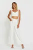 White Crop Top Linen Blend sold by Ally Fashion