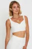 White Crop Top Linen Blend sold by Ally Fashion