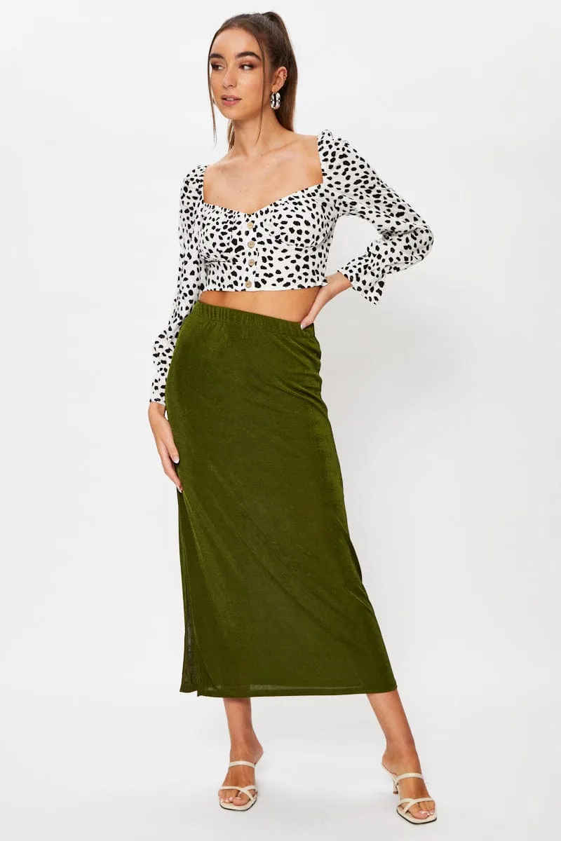 Geo Print Long Sleeve Geo Print Semi Crop Top sold by Ally Fashion product image thumbnail 3