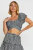 Check Crop Top Tie Up sold by Ally Fashion