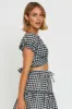 Check Crop Top Tie Up sold by Ally Fashion