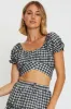 Check Crop Top Tie Up sold by Ally Fashion