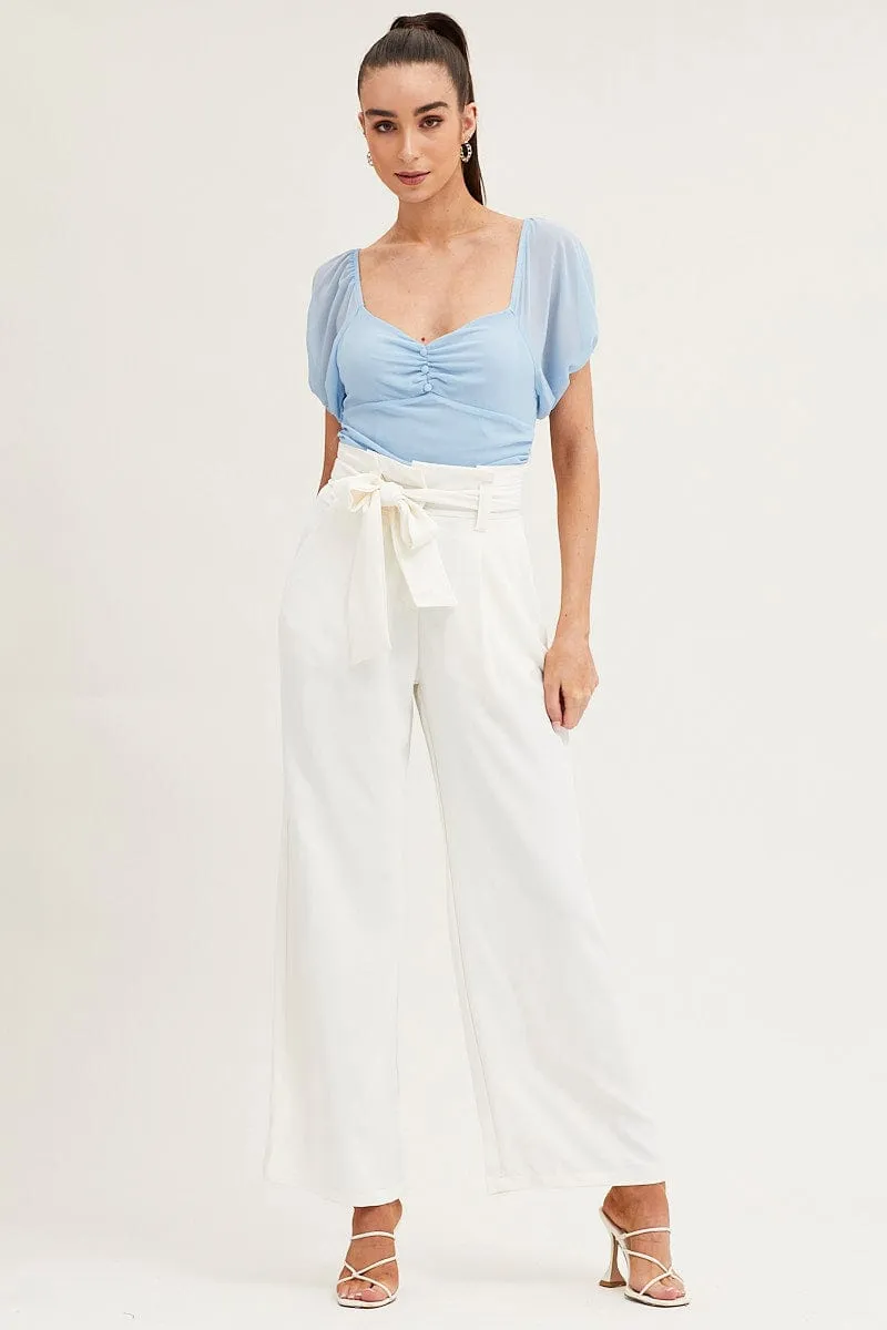 Blue Bodysuit Top Short Sleeve Sweetheart sold by Ally Fashion product image thumbnail 3