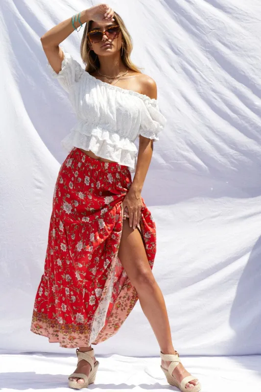Boho Print Maxi Skirt High Rise sold by Ally Fashion