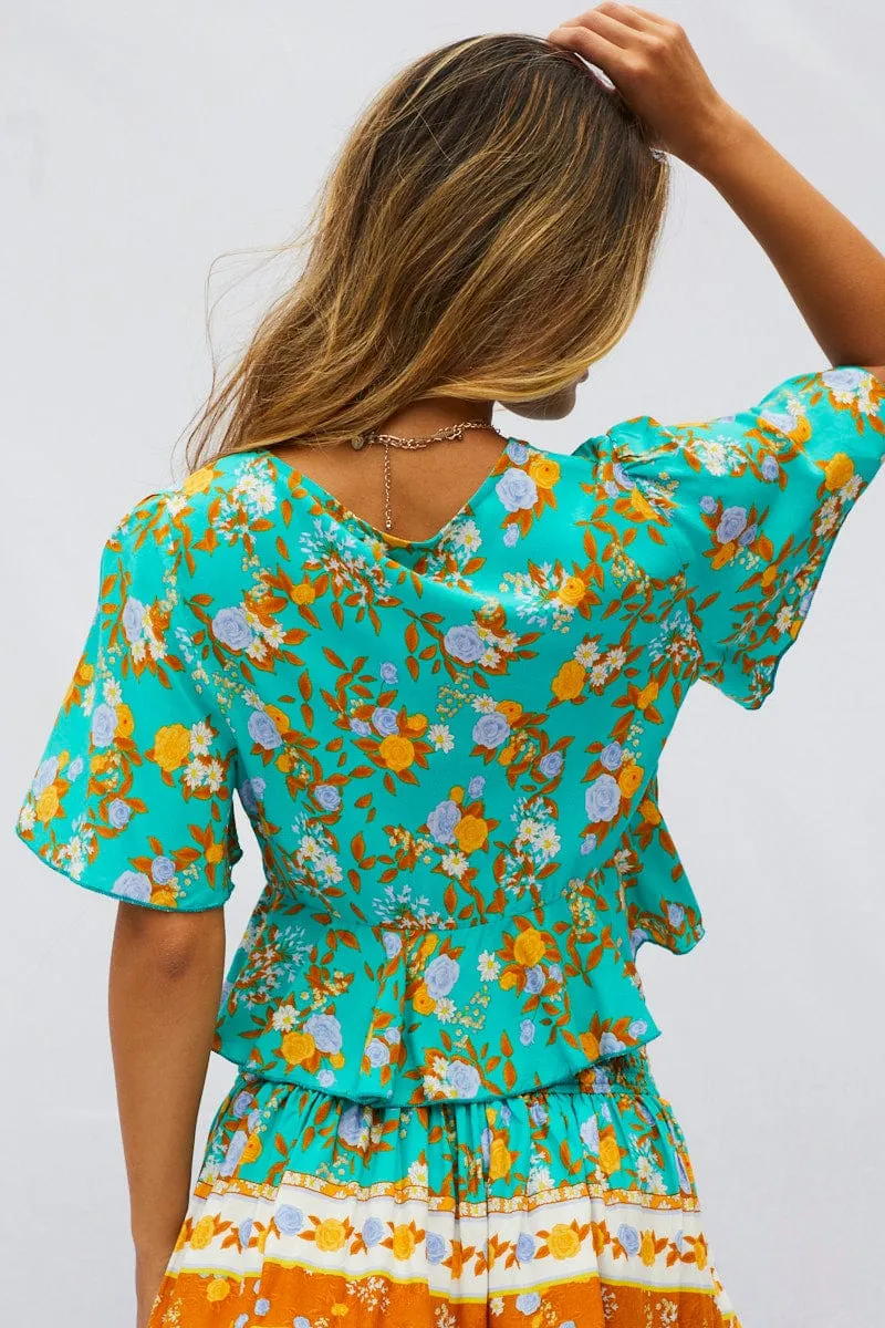 Print Halter Top Sleeveless Crop Halter sold by Ally Fashion product image thumbnail 5