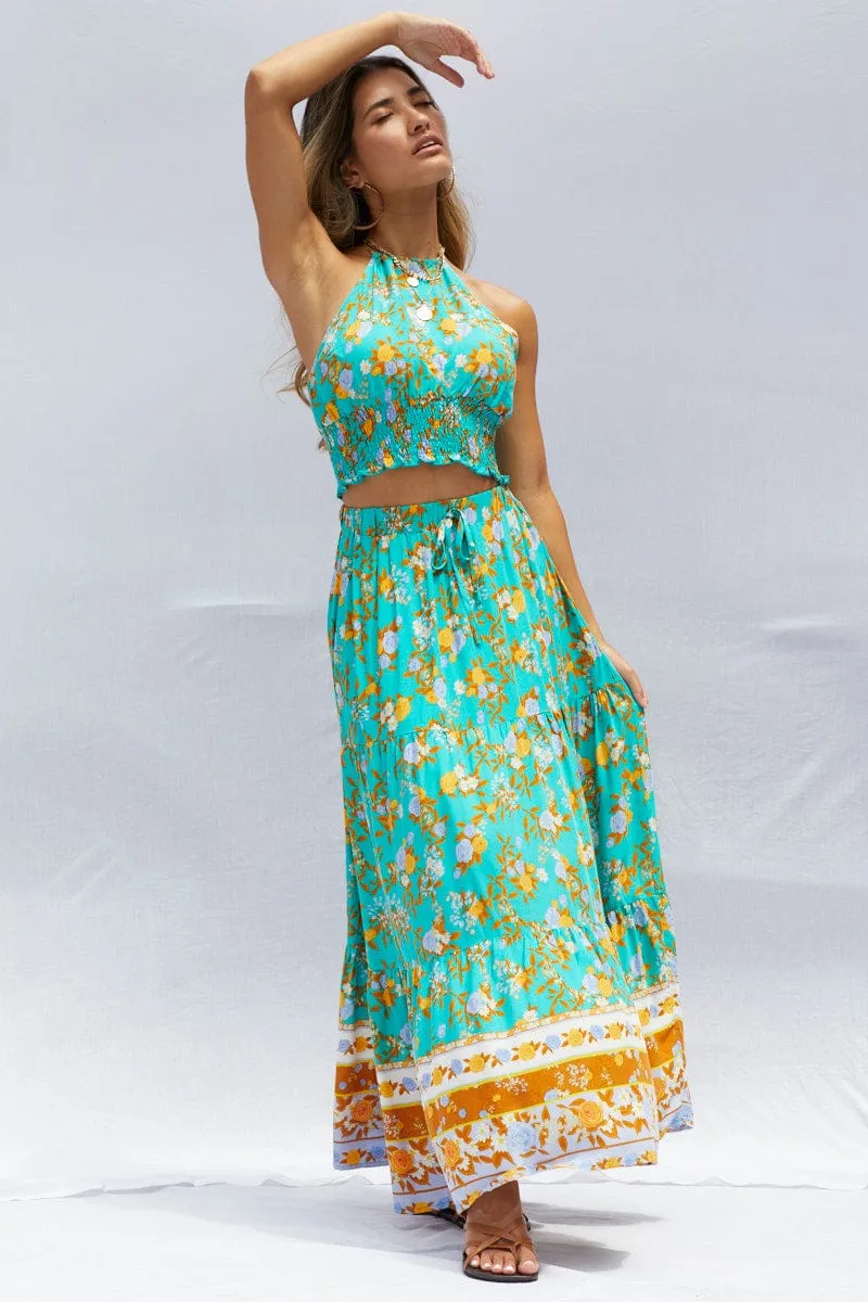 Print Halter Top Sleeveless Crop Halter sold by Ally Fashion product image thumbnail 3