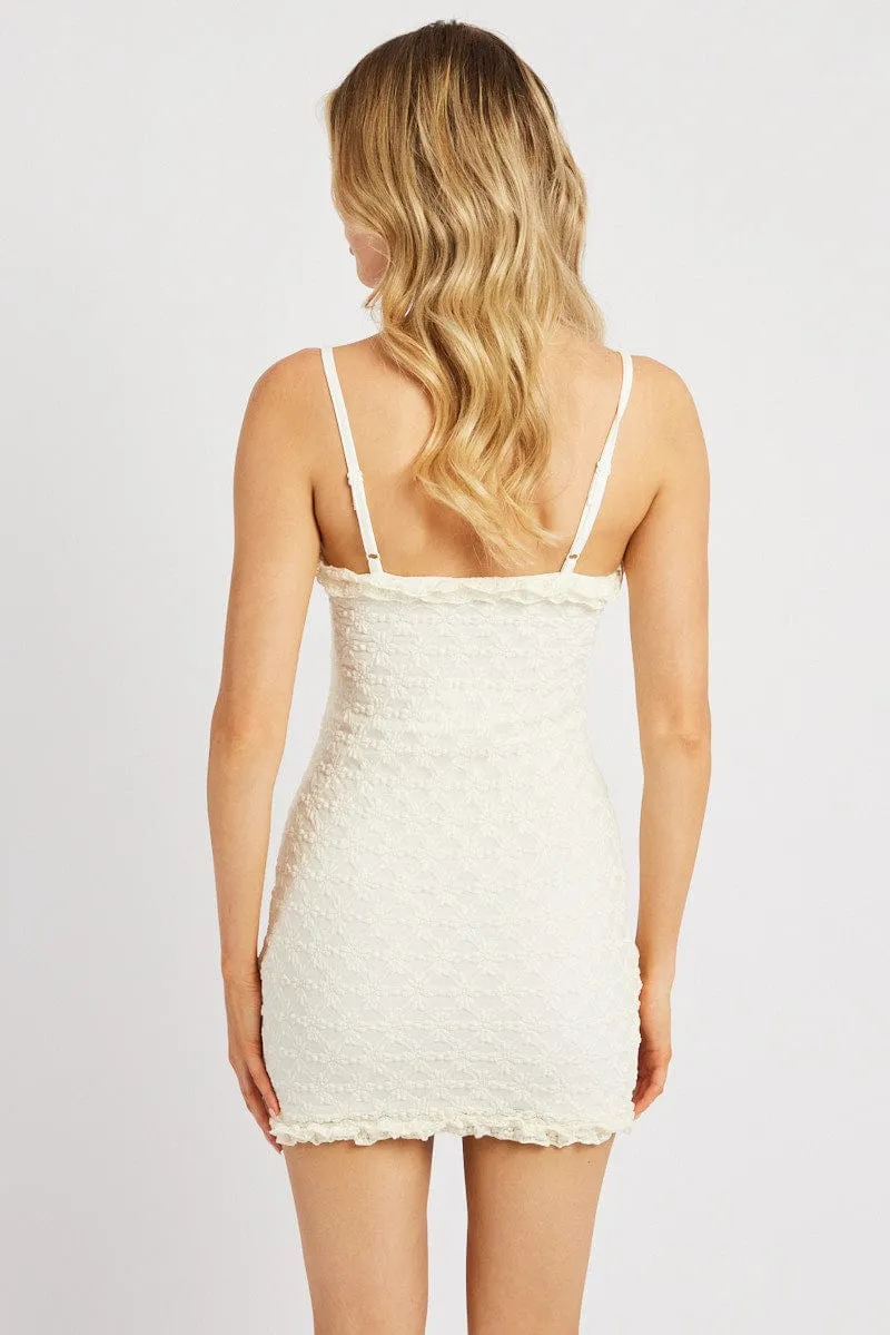 White Bodycon Dress Singlet Lace Mini sold by Ally Fashion product image thumbnail 5