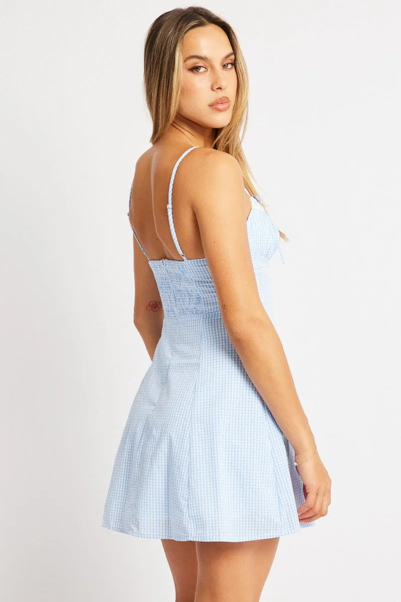 Blue Check Mini Dress Strappy sold by Ally Fashion product image thumbnail 5