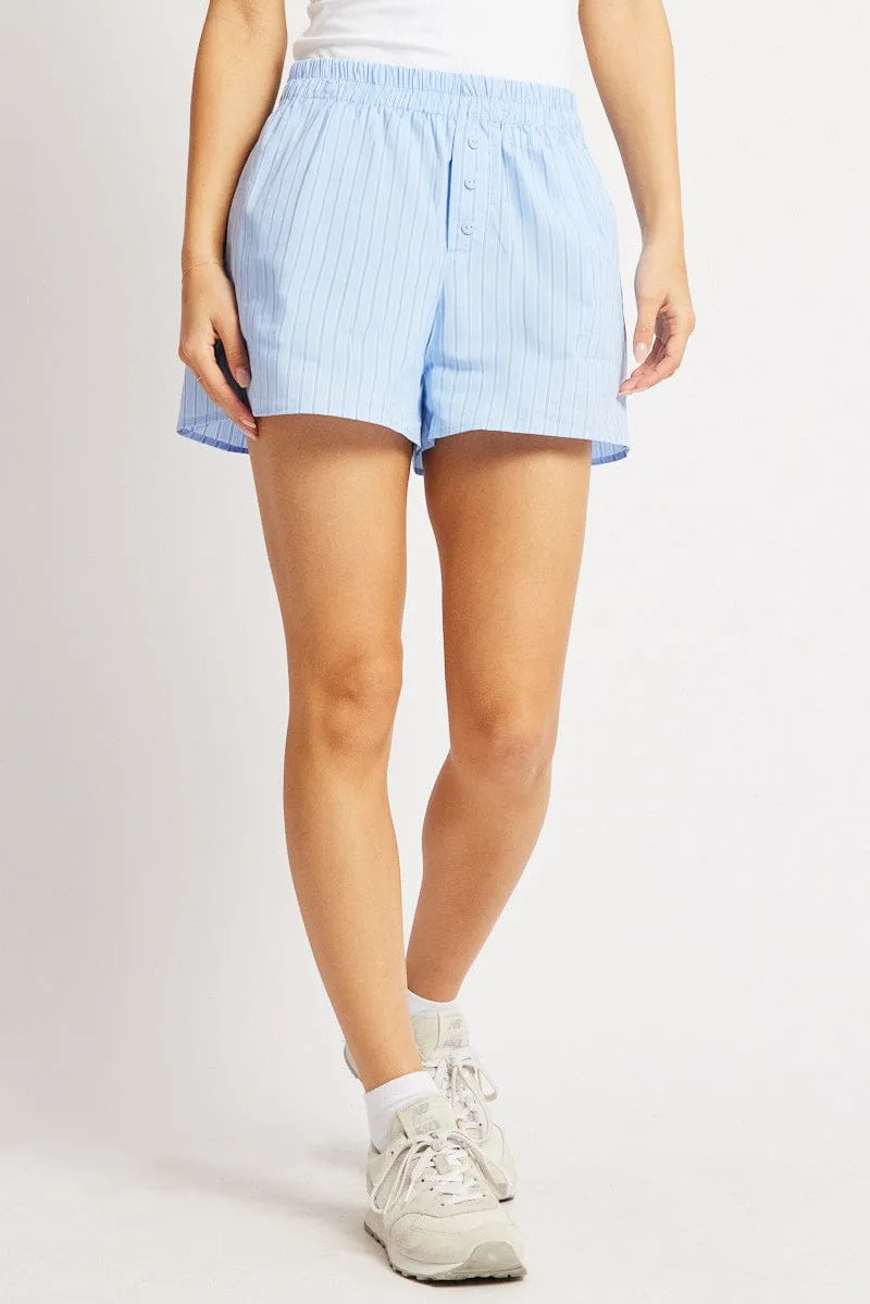 Blue Stripe Boxer Shorts Poplin sold by Ally Fashion product image thumbnail 3