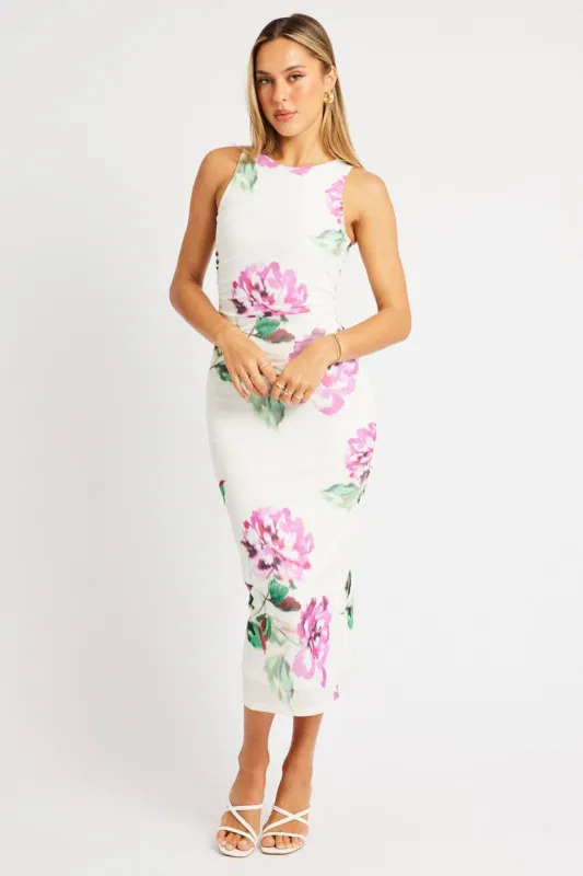 Multi Floral Bodycon Dress Sleeveless sold by Ally Fashion