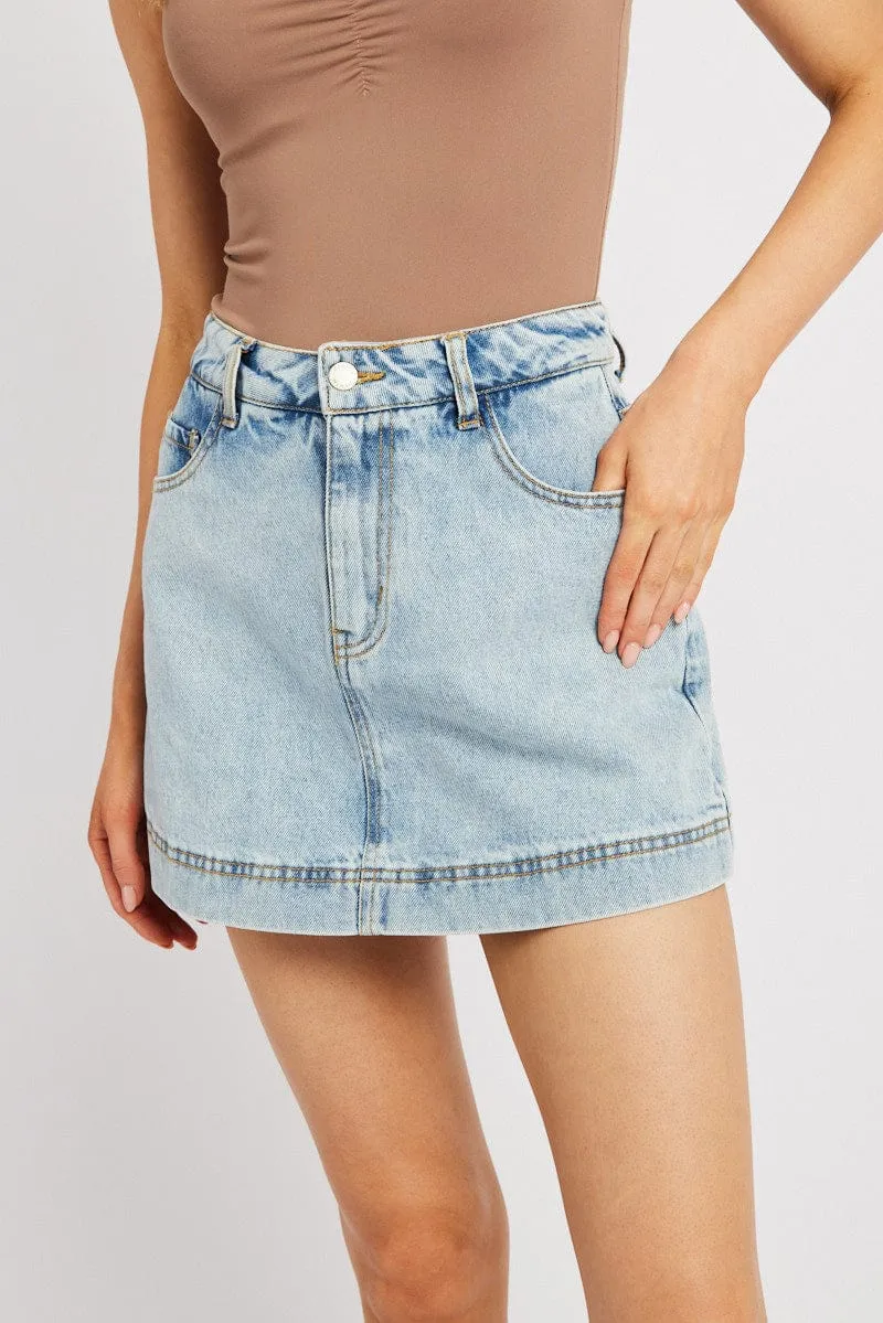 Denim Skort Skirt High Rise sold by Ally Fashion