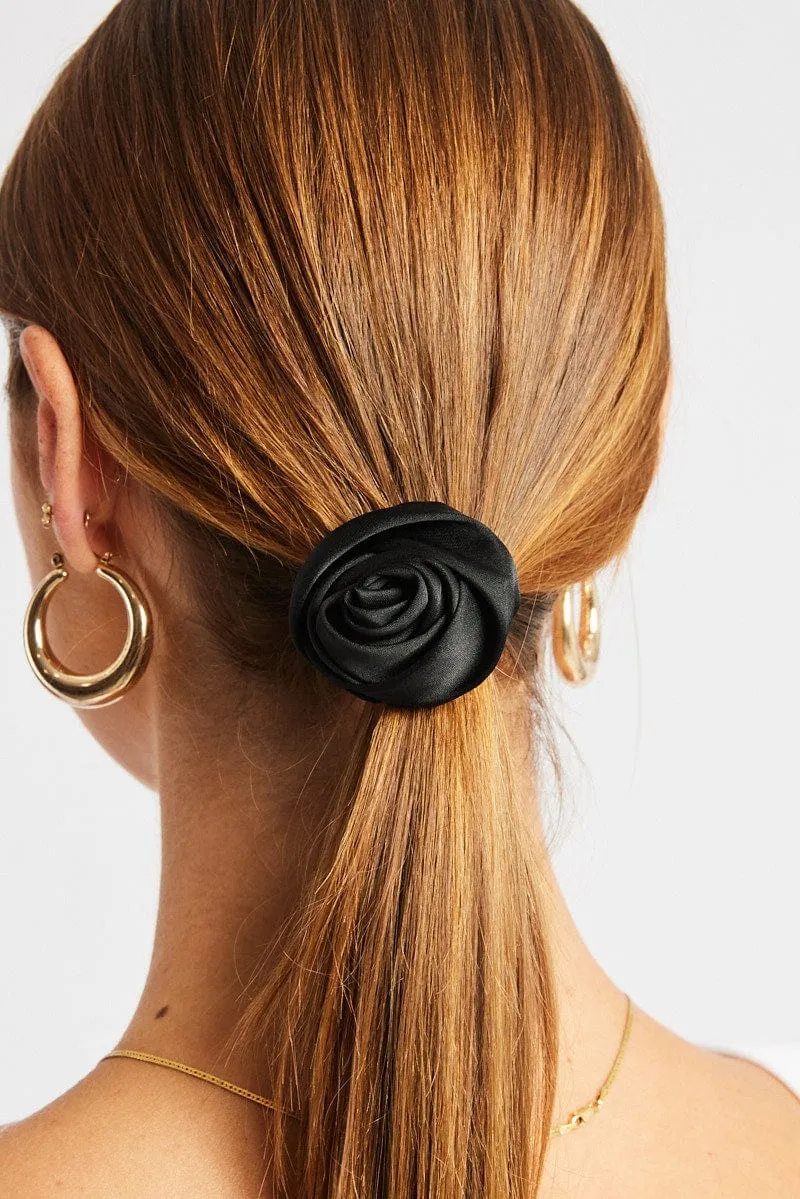 Black Rosette Hair Tie sold by Ally Fashion