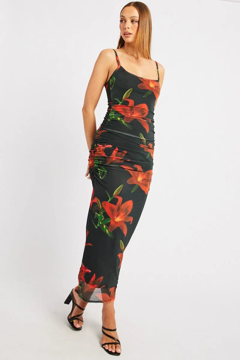 Black Floral Bodycon Dress Singlet Mesh sold by Ally Fashion