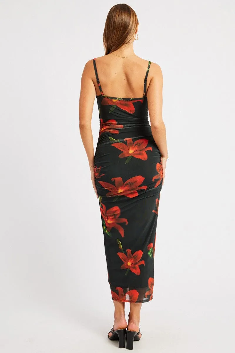 Black Floral Bodycon Dress Singlet Mesh sold by Ally Fashion product image thumbnail 5