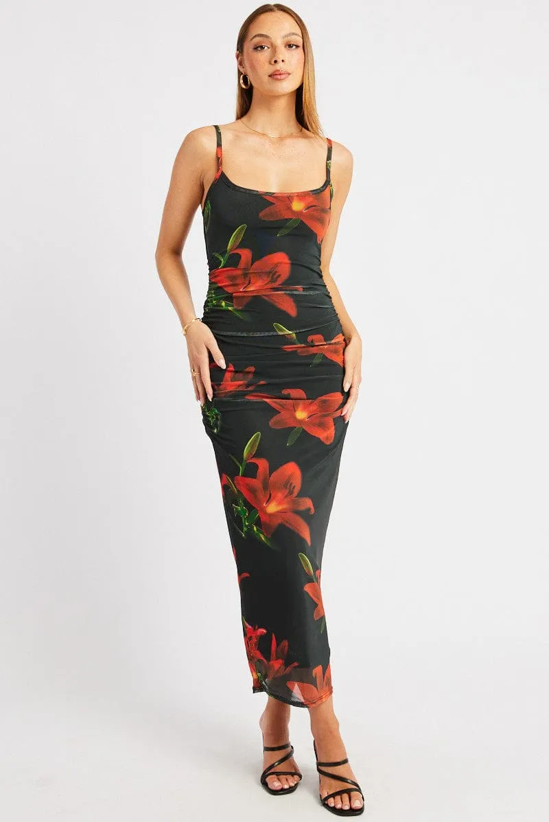 Black Floral Bodycon Dress Singlet Mesh sold by Ally Fashion product image thumbnail 3