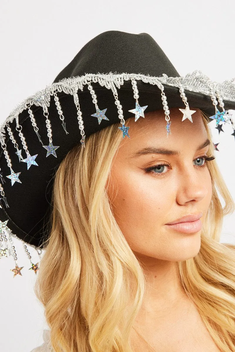 Black Festival Cowboy Hat sold by Ally Fashion product image thumbnail 2