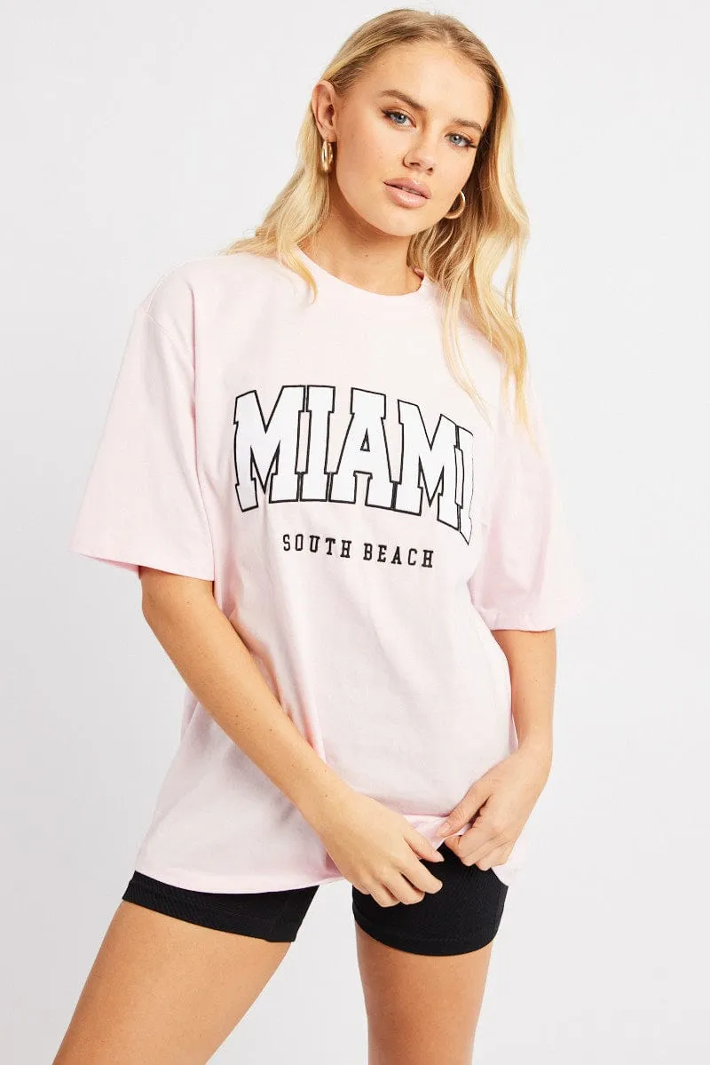 Pink Graphic Tee Short Sleeve sold by Ally Fashion product image thumbnail 3