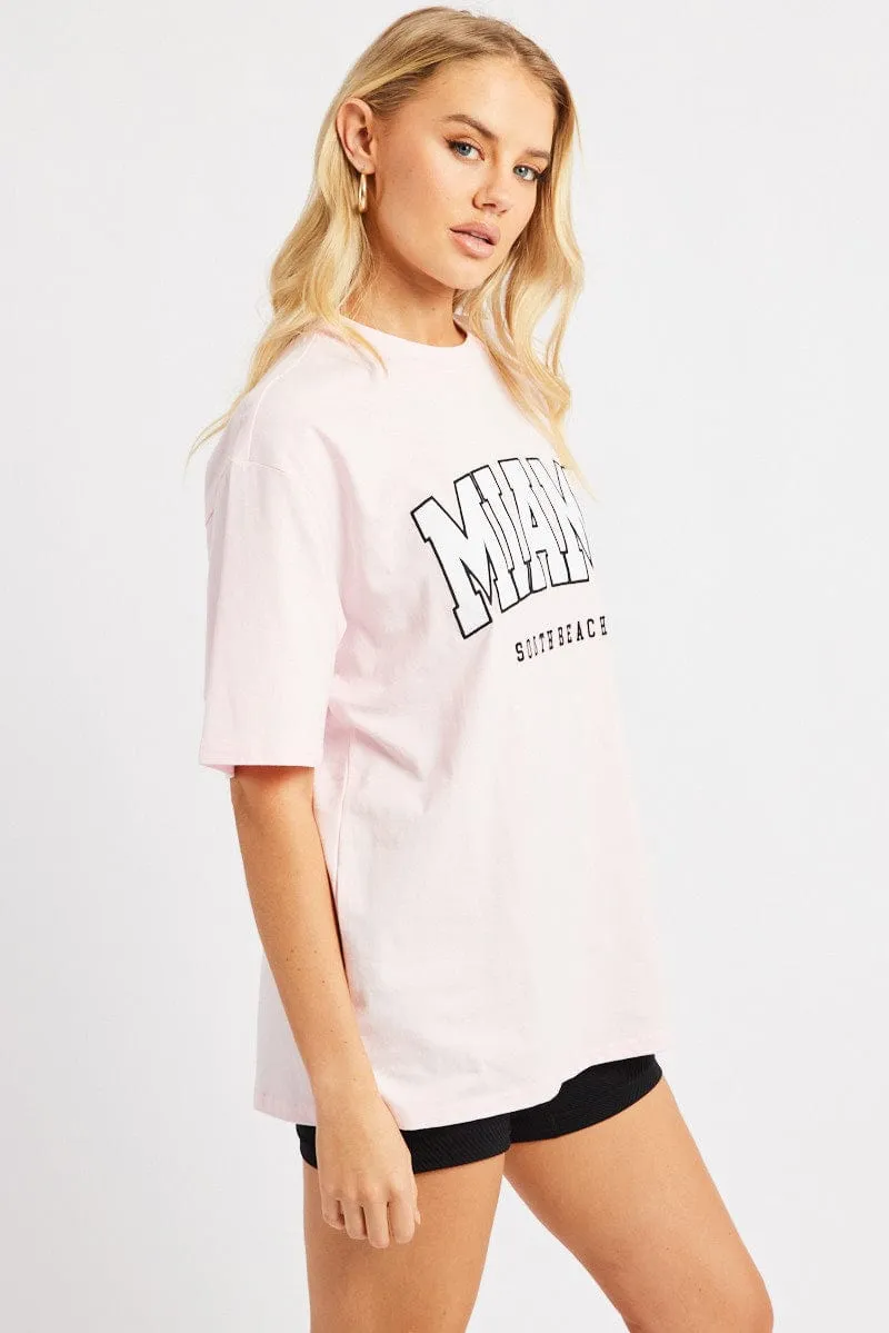Pink Graphic Tee Short Sleeve sold by Ally Fashion product image thumbnail 4