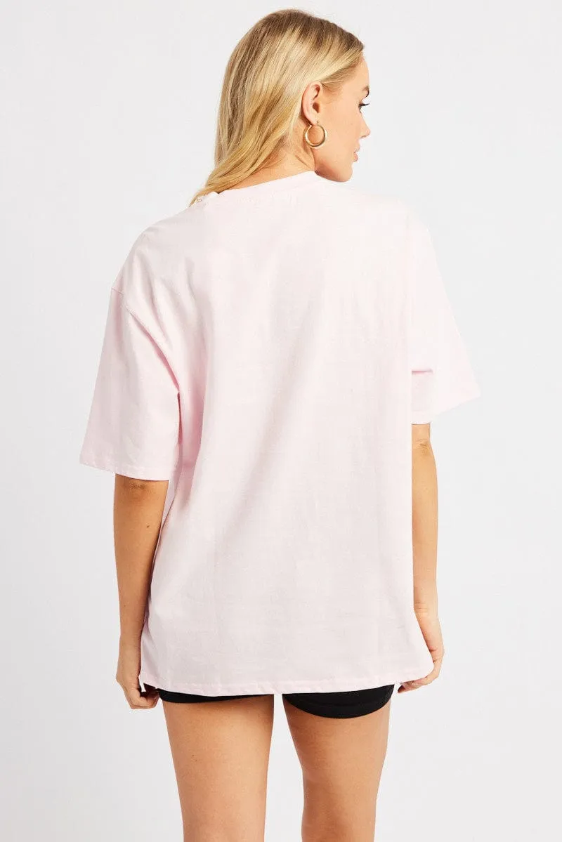 Pink Graphic Tee Short Sleeve sold by Ally Fashion product image thumbnail 5