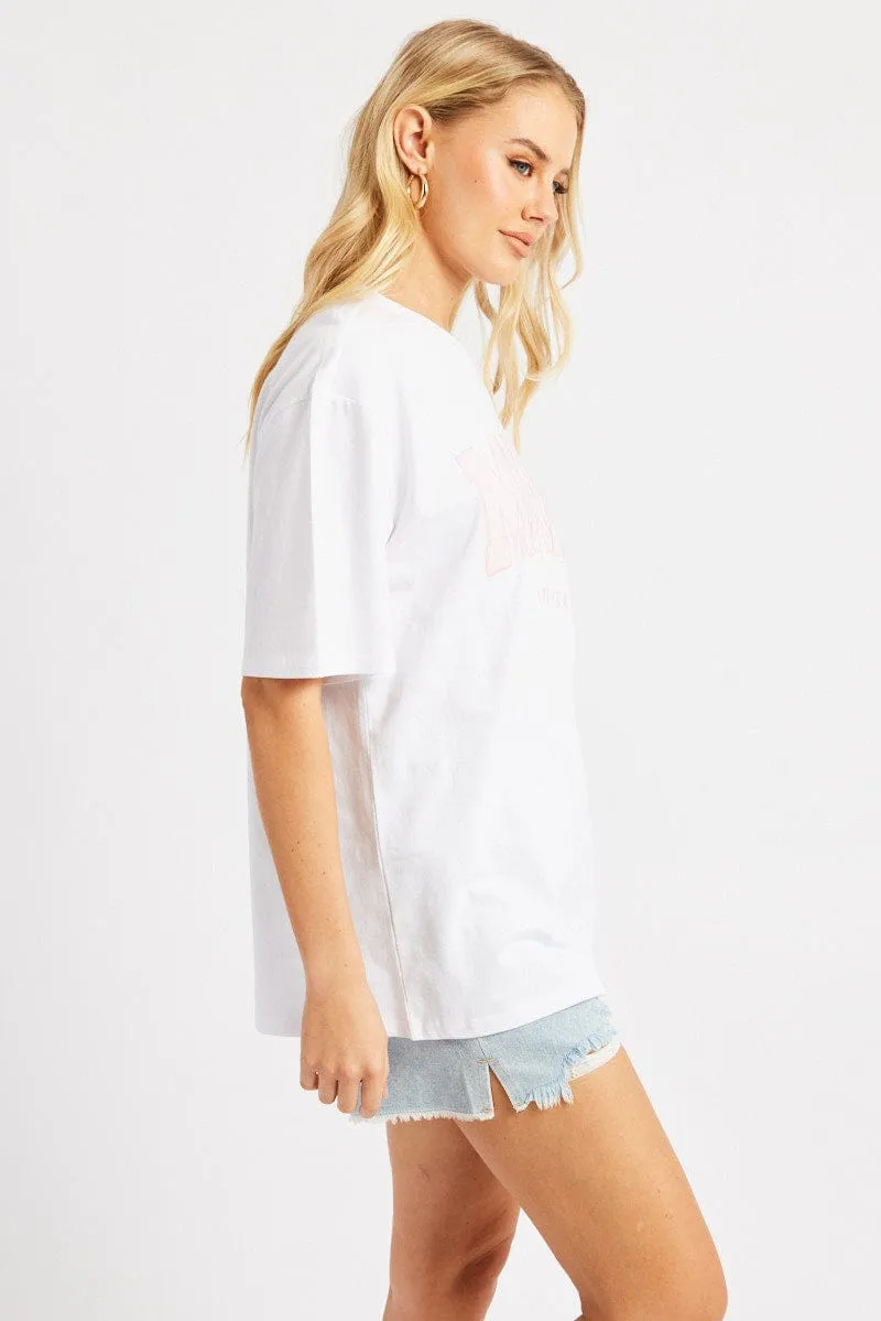 White Graphic Tee Short Sleeve sold by Ally Fashion product image thumbnail 4