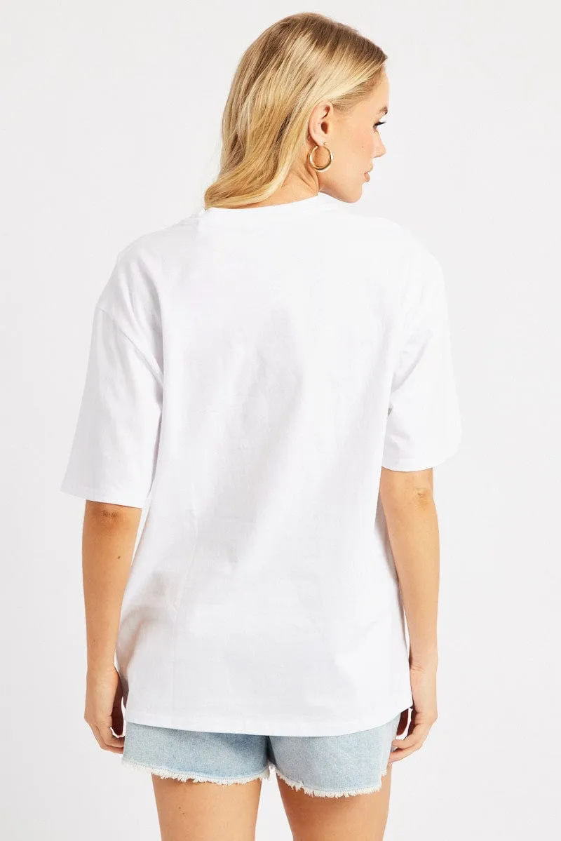 White Graphic Tee Short Sleeve sold by Ally Fashion product image thumbnail 5