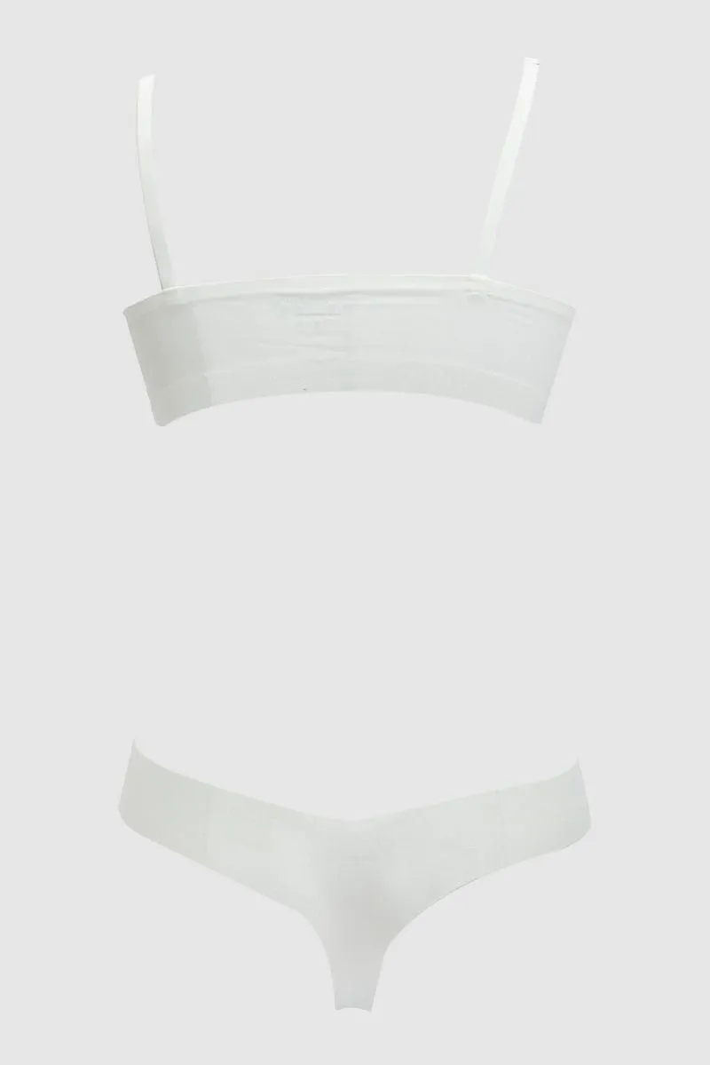 White No Wired Lingerie Set sold by Ally Fashion product image thumbnail 2