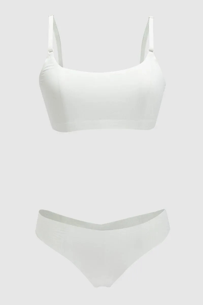 White No Wired Lingerie Set sold by Ally Fashion