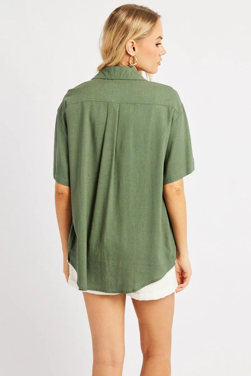 Green Relaxed Shirt Short Sleeve Ric Rac sold by Ally Fashion product image thumbnail 5