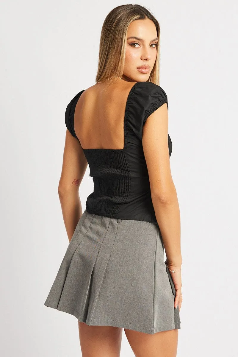 Black Milkmaid Top Short Sleeve Corset sold by Ally Fashion product image thumbnail 5