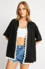 Black Relaxed Shirt Short Sleeve Ric Rac sold by Ally Fashion
