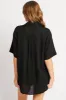 Black Relaxed Shirt Short Sleeve Ric Rac sold by Ally Fashion