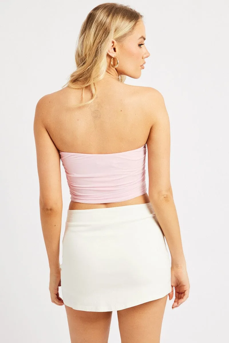 Pink Bandeau Top Mesh Rosette sold by Ally Fashion product image thumbnail 5