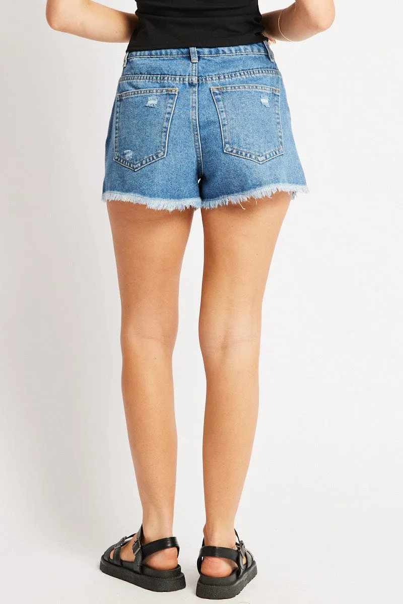 Denim Ripped Denim Short Mid Rise sold by Ally Fashion product image thumbnail 5