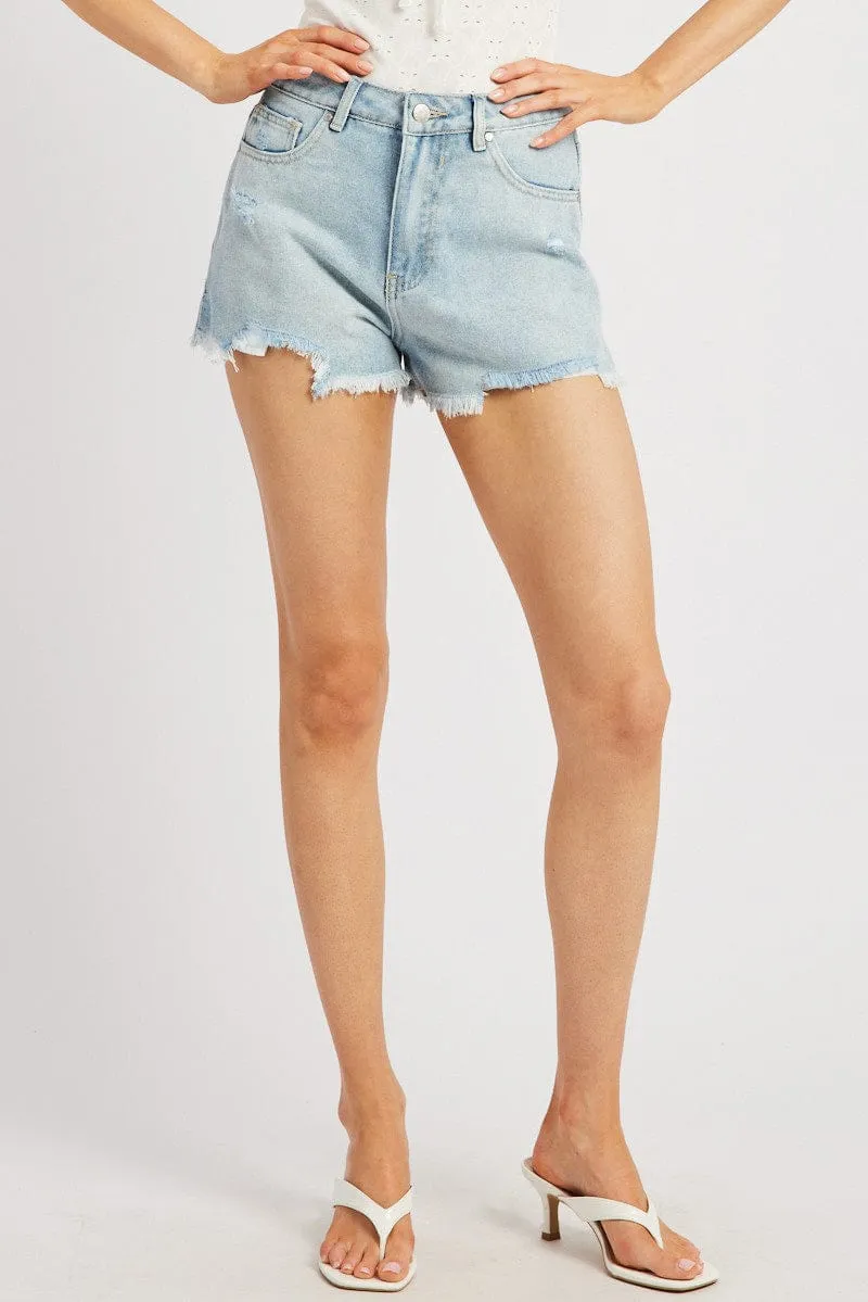 Denim Ripped Denim Short Mid Rise sold by Ally Fashion product image thumbnail 3