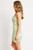 Green Abstract Mini Dress Ruched Bust sold by Ally Fashion
