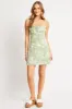 Green Abstract Mini Dress Ruched Bust sold by Ally Fashion