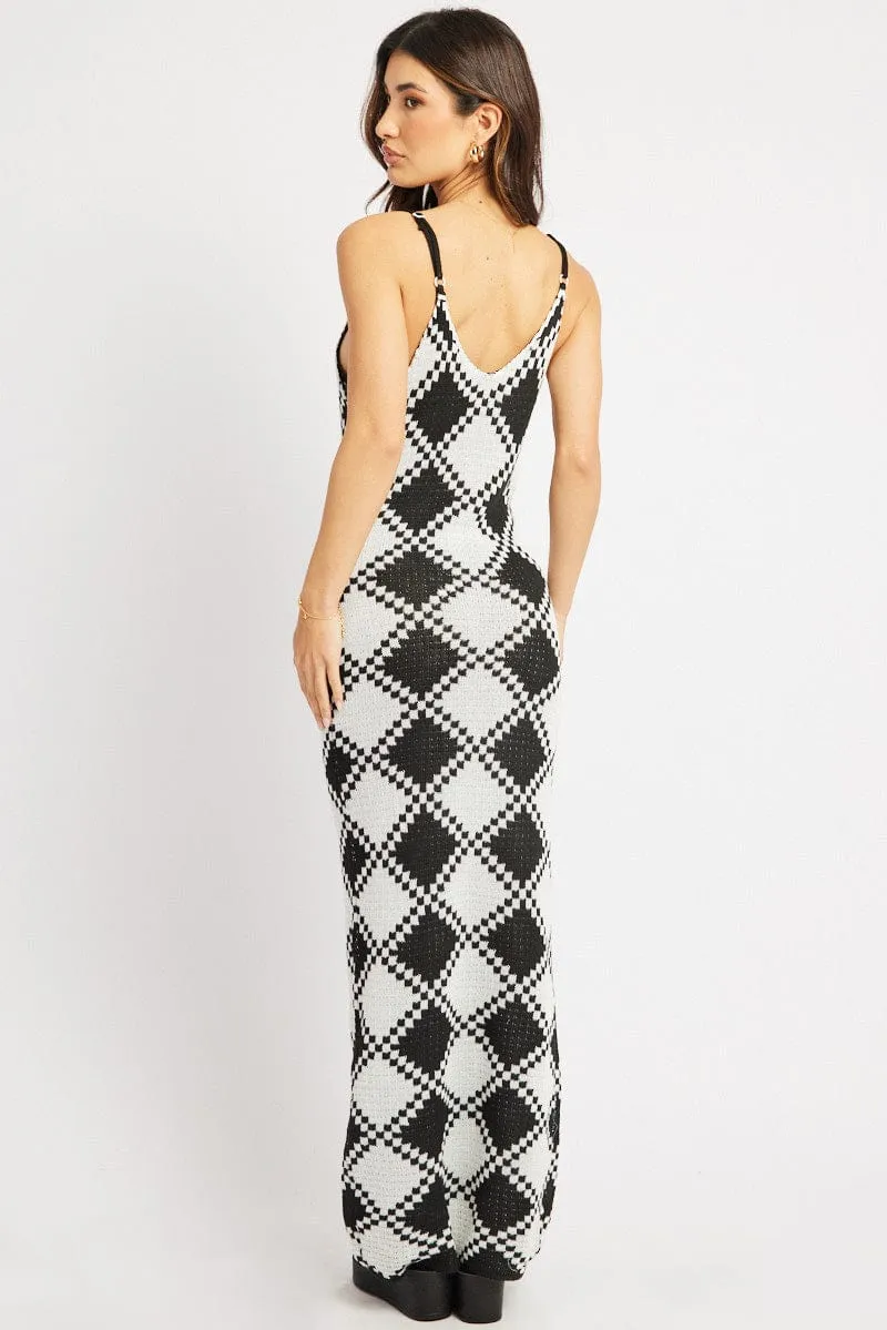 Black Check Beach Dress Cover Up sold by Ally Fashion product image thumbnail 5