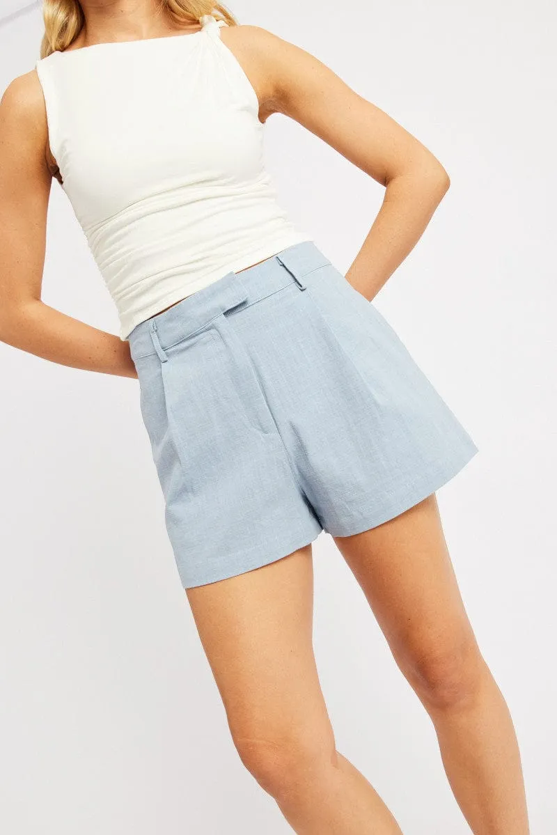 Blue Shorts Mid Rise sold by Ally Fashion