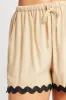 Beige Shorts Elasticated Waist Ric Rac sold by Ally Fashion