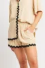 Beige Shorts Elasticated Waist Ric Rac sold by Ally Fashion