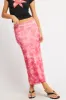 Pink Floral Mesh Skirt Elasticated Picot Trim Midaxi sold by Ally Fashion