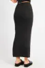 Black Midi Skirt High Rise Rib Jersey sold by Ally Fashion