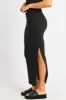 Black Midi Skirt High Rise Rib Jersey sold by Ally Fashion