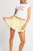 Yellow Skater Skirt Mid Rise Ruched Detail Supersoft Mini sold by Ally Fashion