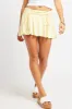 Yellow Skater Skirt Mid Rise Ruched Detail Supersoft Mini sold by Ally Fashion