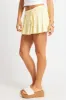 Yellow Skater Skirt Mid Rise Ruched Detail Supersoft Mini sold by Ally Fashion